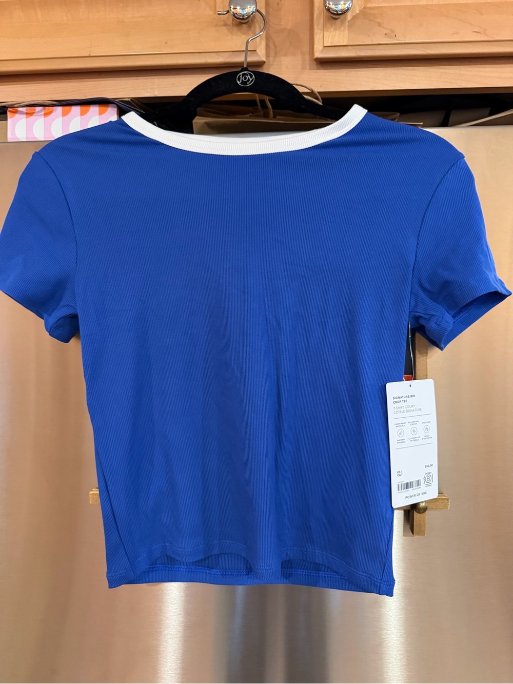 Athleta signature rib crop tee size small